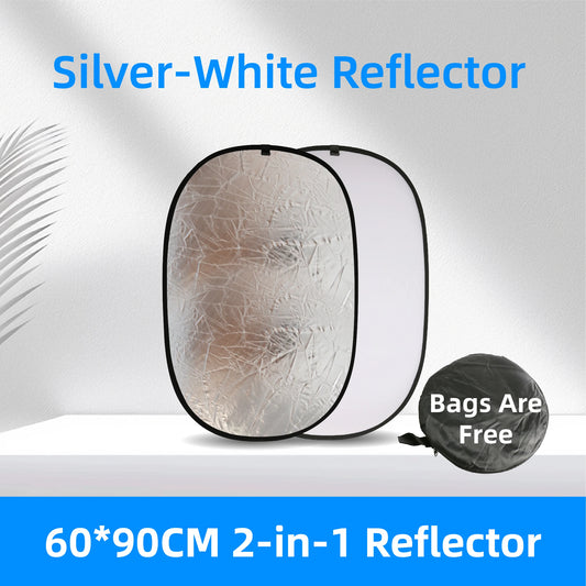RF02 24"Reflector 5In1 60X90CM 90X120CM 2In1 Silver White Gold Portable Collapsible Soft Light round Photography for Studio 7In1