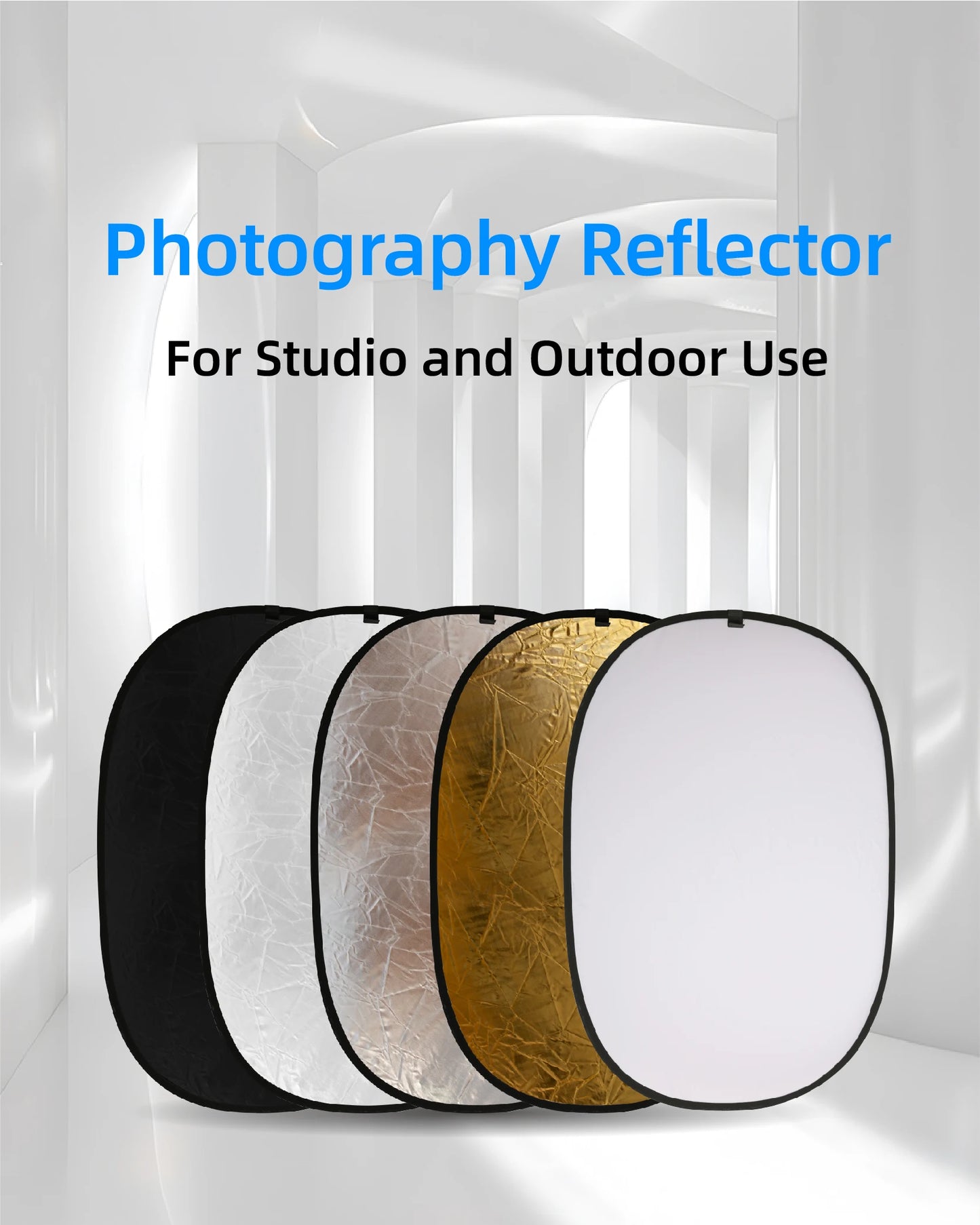 RF02 24"Reflector 5In1 60X90CM 90X120CM 2In1 Silver White Gold Portable Collapsible Soft Light round Photography for Studio 7In1
